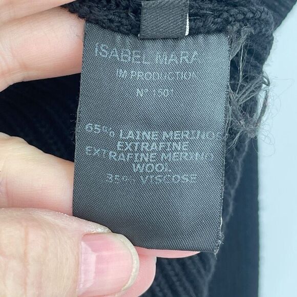 Isabel Marant Black Stretch Merino Wool Turtle Neck Pullover Sweater Size 42 - Picture 5 of 7